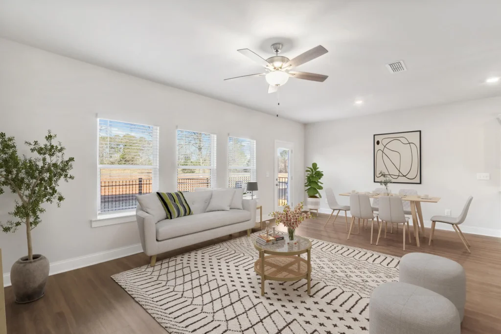 Poplar Row Townhomes Hoschton GA living room dining